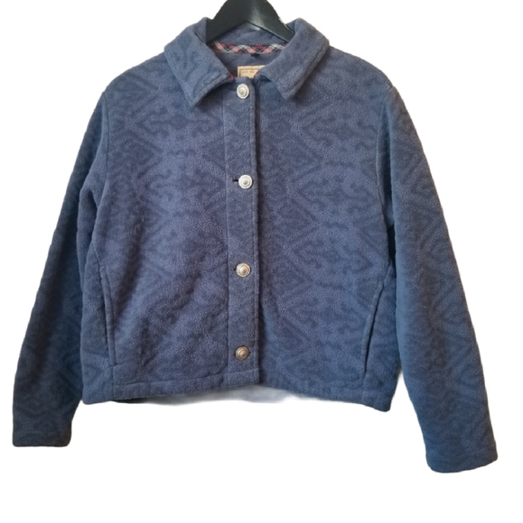 Woolrich women's blue Button front fleece jacket - Picture 1 of 10